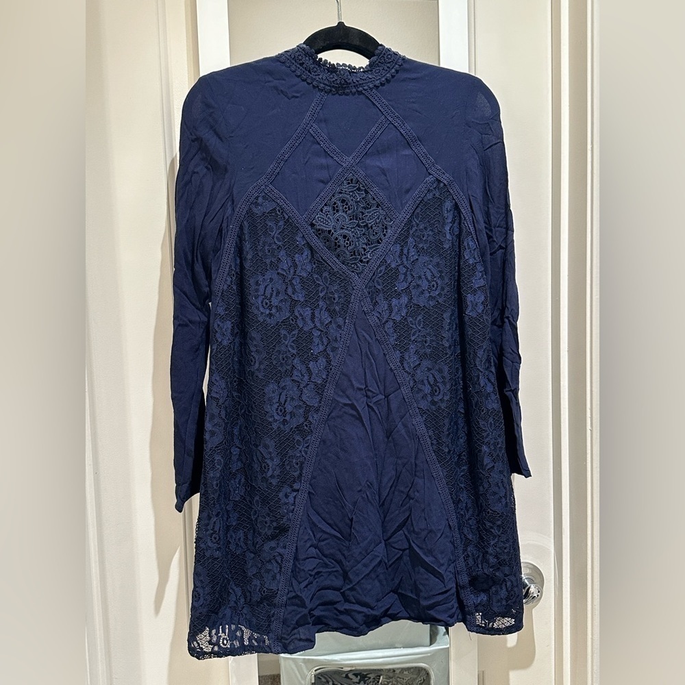 Navy blue dress vintage style dress - Picture 4 of 6